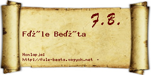 Füle Beáta névjegykártya