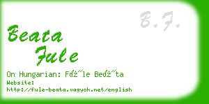 beata fule business card